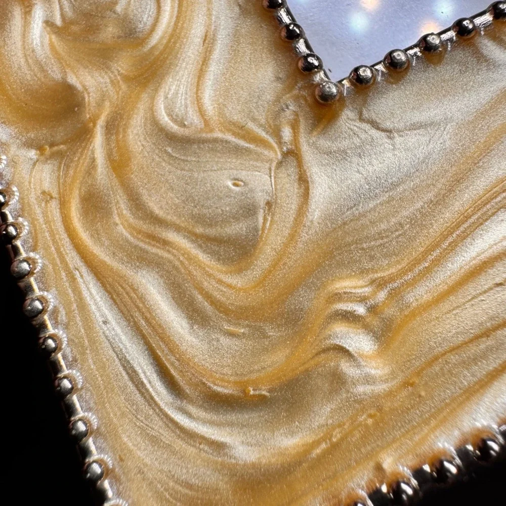 NEW BP Industries Diana‎ Series 4x6 Gold Marbled Enamel Rhinestone Picture Frame